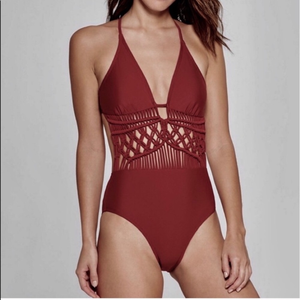 Macrame Dark Red Once Piece (Juniors)